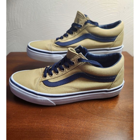 Vans Skate Shoes Mens 6.5 Womens 8 Tan Low Top Canvas Sneakers Casual 721278 - Picture 2 of 8